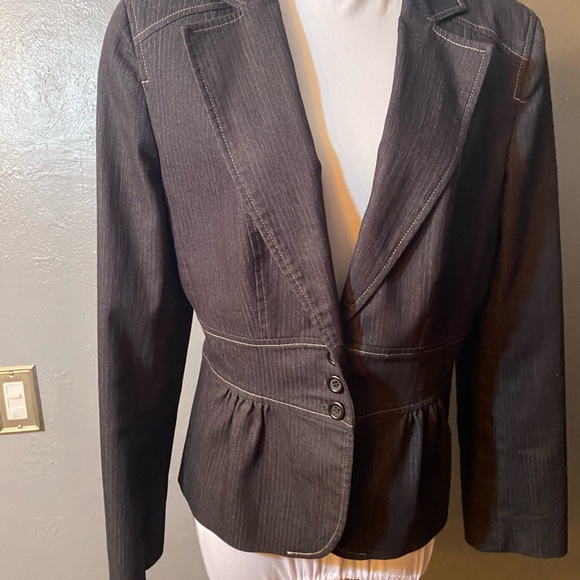 Ann Taylor Loft Black Jean Button Blazer - Picture 13 of 16